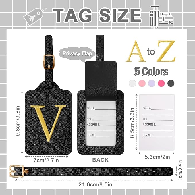 Personalized Initial Luggage Tags - Image 2