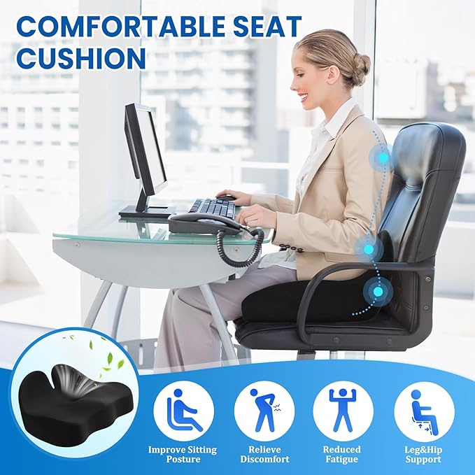 Seat Cushion, Memory Foam Office Chair Seat Cushion - Image 4