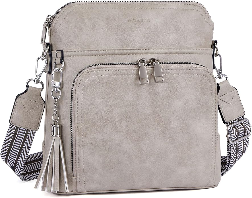Crossbody Purse for Women, Lightweight Medium Crossbody Bag Soft Leather by Roulens