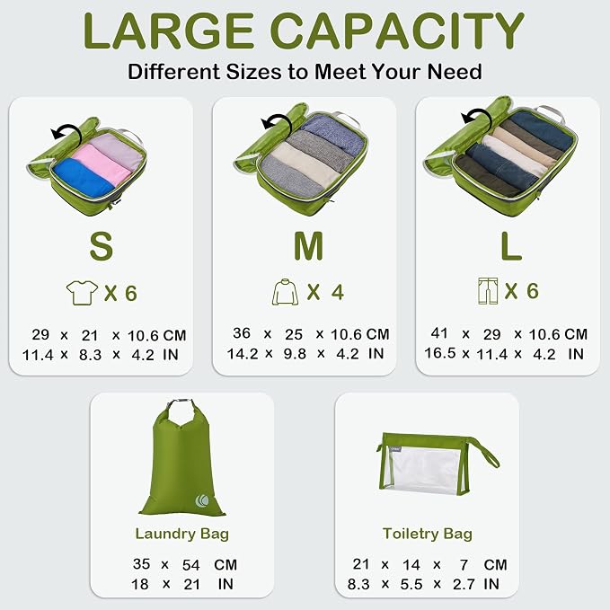 Cipway Compression Packing Cubes, Ultralight Luggage Organizer Bags - Image 6