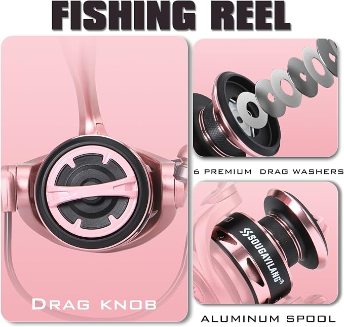 Sougayilang Telescopic Fishing Rod and Reel Combo, Collapsible Travel Fishing - Image 5