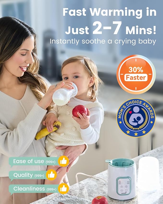 GROWNSY Baby Bottle Warmer, 8-in-1 Fast Baby Milk Warmer - Image 2