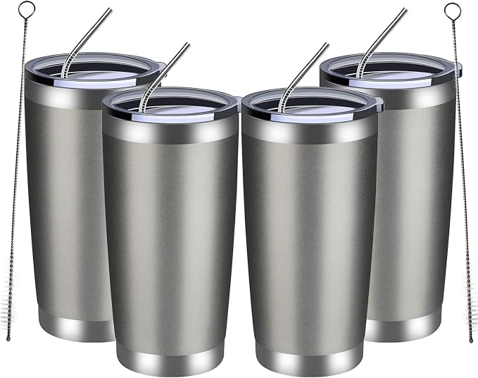 MEWAY 20oz Tumbler 4 Pack Double Wall Vacuum Insulated Travel Mug Bulk by MEWAY