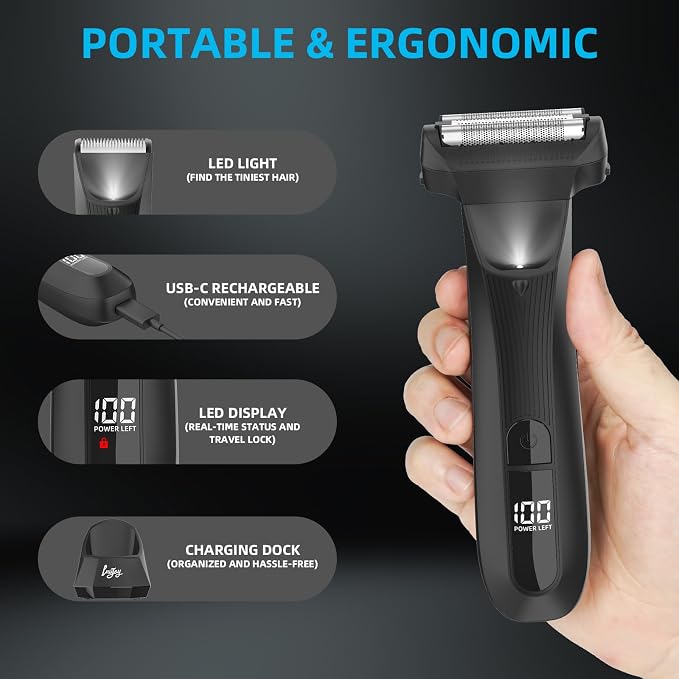 INVJOY Manscape Body Trimmer for Men, Waterproof Electric Razor/Shavers - Image 7