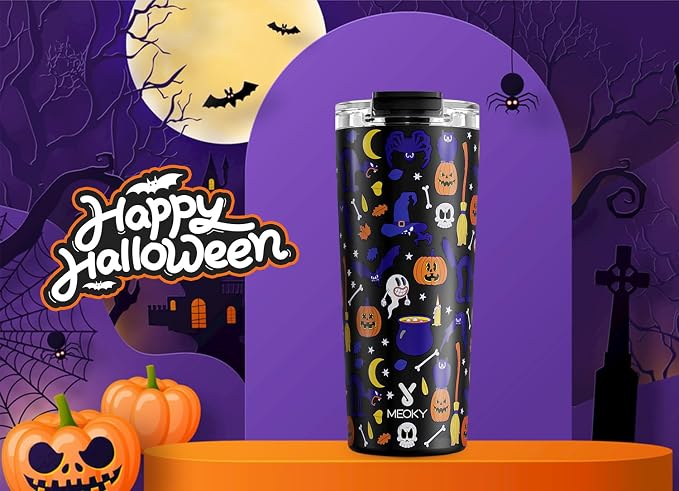 Meoky 24 oz Halloween Travel Coffee Mug - Image 3