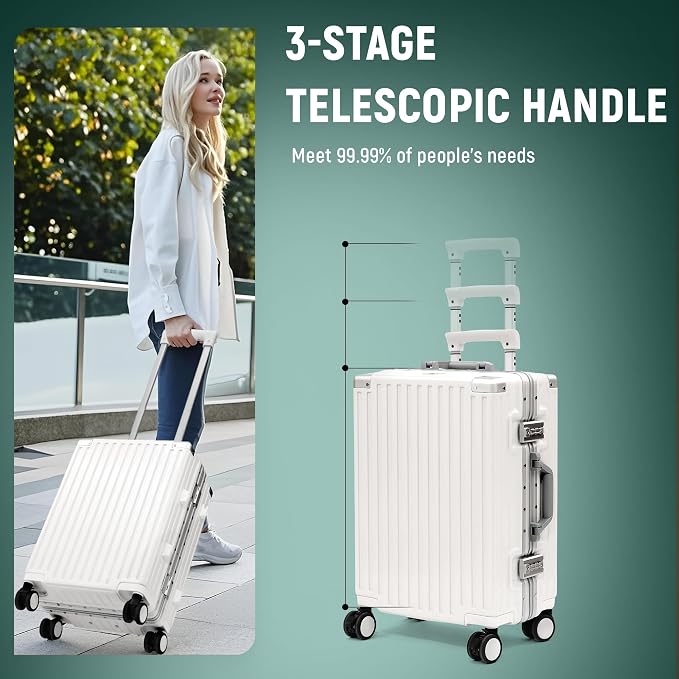 UrbanExplorer 20 Inch Carry On Luggage Aluminum Frame Airline Approved - Image 4