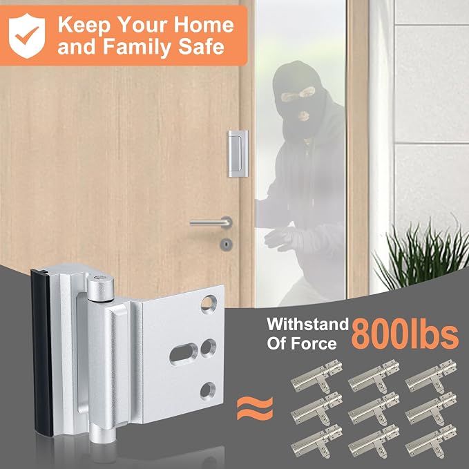 2 Pack Home Security Door Lock, Childproof Door Reinforcement Lock, - Image 2