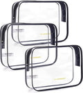 BAGSMART Clear Toiletry Bag, 3 Packs TSA Approved Water resistant Quart Size by BAGSMART