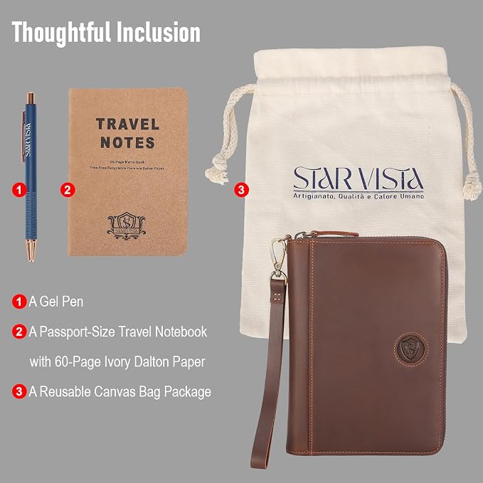 STAR VISTA Lorenzo Full Grain Leather Family Passport Wallet - Image 6