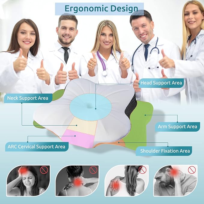 DONAMA Cervical Pillow for Neck Pain Relief, Contour Memory Foam Pillow - Image 2