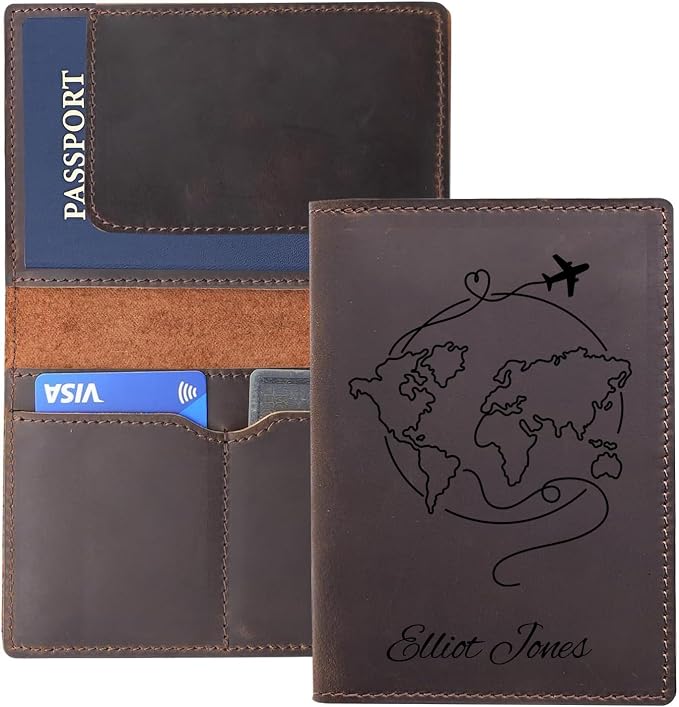 Personalized Leather Passport Holder, Custom Travel Wallet, Genuine Leather - Image 7