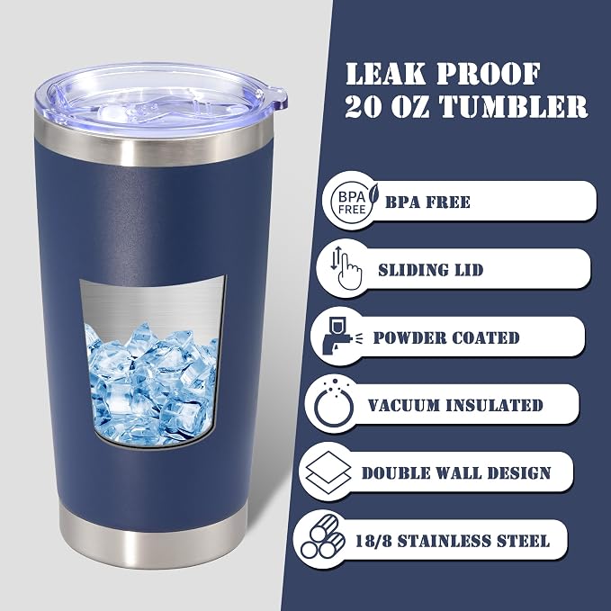20 oz Tumbler with lid Double Wall Vacuum Insulated Tumblers Stainless Steel - Image 3