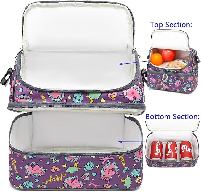 FlowFly Double Decker Cooler Insulated Lunch Bag Large Tote - Image 4