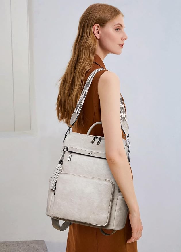 Shrrie Vegan Leather Laptop Backpack - Image 2