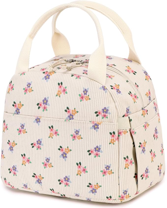 Bluboon Lunch Box for Women men Insulated Cute Corduroy Lunch bag, Reusable - Image 7