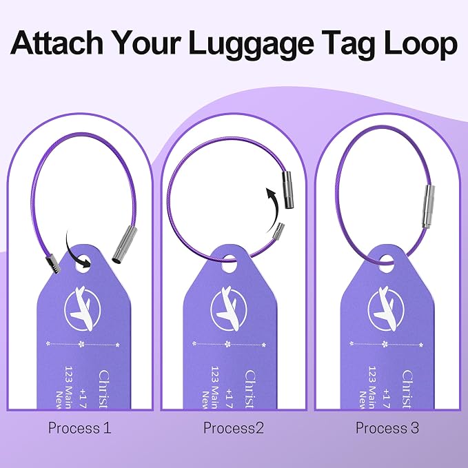 4 PCS Personalized Metal Luggage Tag – Personalized Engraved Suitcase Tag - Image 3