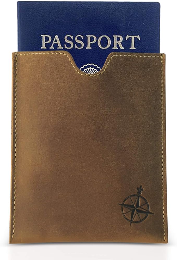 WANDERINGS Leather Passport Holder by Wanderings
