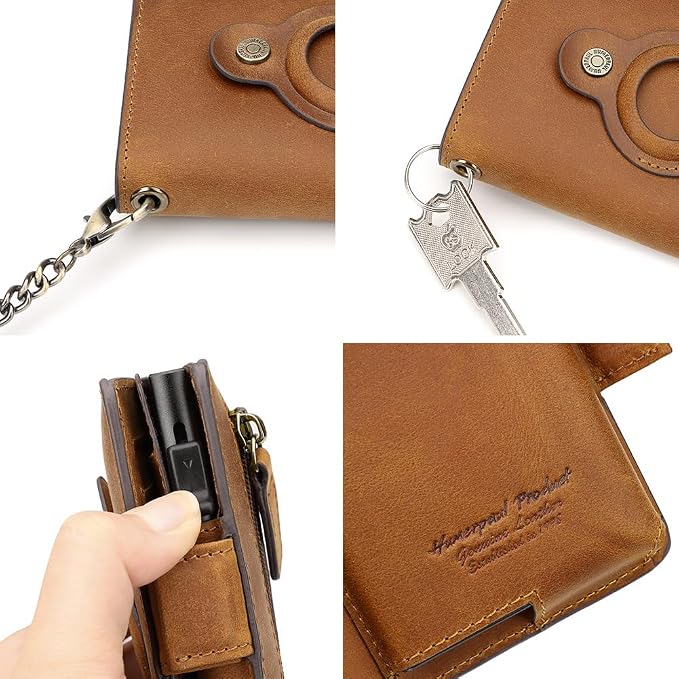 Mens Wallet Card Holder: Pop Up Aluminum Case, Genuine Leather, RFID Blocking - Image 7