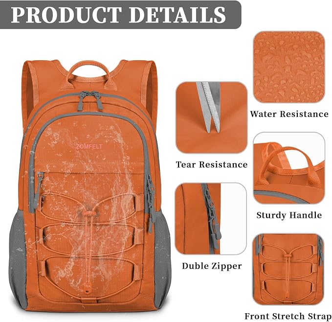ZOMFELT Hiking Backpack for Women Men, 15L Lightweight Packable Backpacks for - Image 4