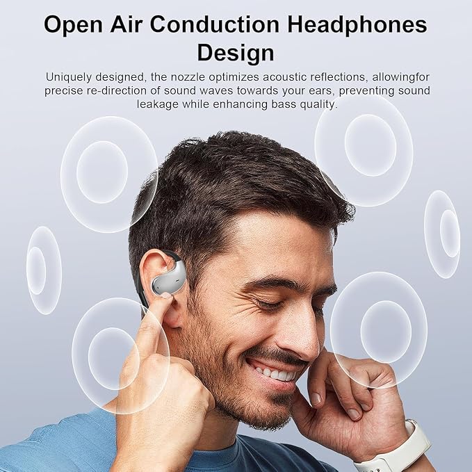 Ultra Ergonomic Open Ear Earbuds, Bone Conduction Over The Bluetooth Headphones - Image 6