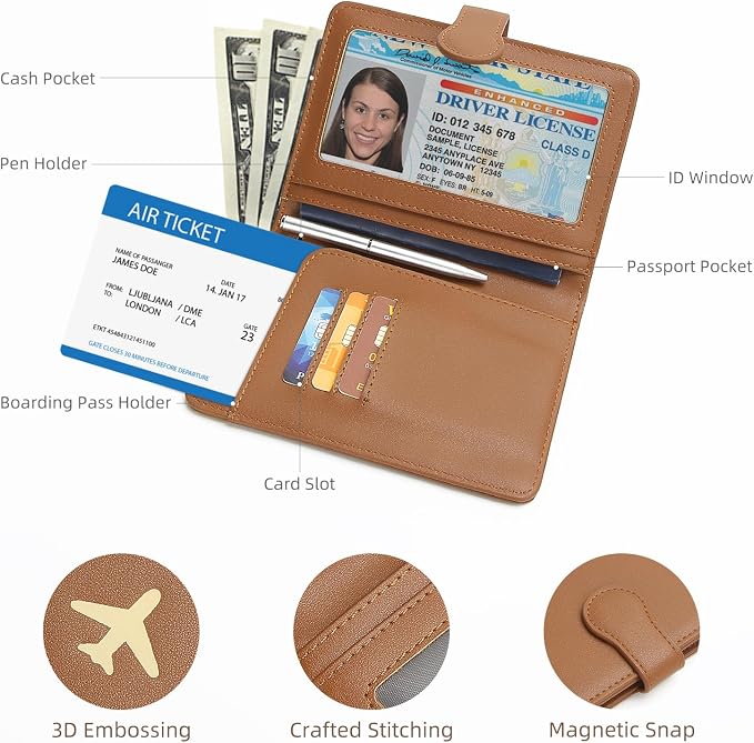 ZOPPEN Rfid Passport Holder for Travel, Passport Cover Wallet Case Travel - Image 2