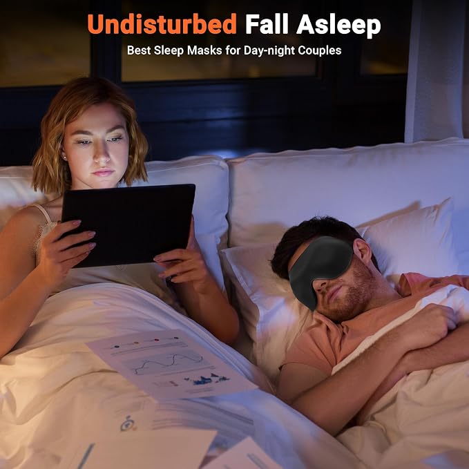 100% Blackout Eye Masks for Sleep: 3D Contoured Zero Eye Pressure Sleeping Mask - Image 7