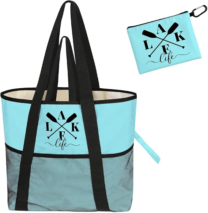 Sandproof Beach Bag with Zipper by NBIAN