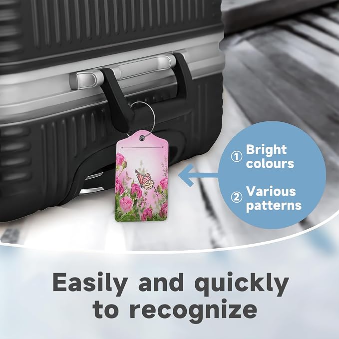 2 Pack Luggage TagsButterfly Rose Floral - Image 4