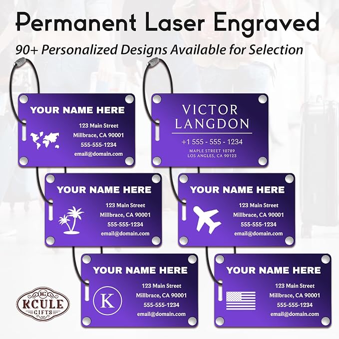 Personalized Luggage Tags: Custom Metal Luggage Tags - Image 3