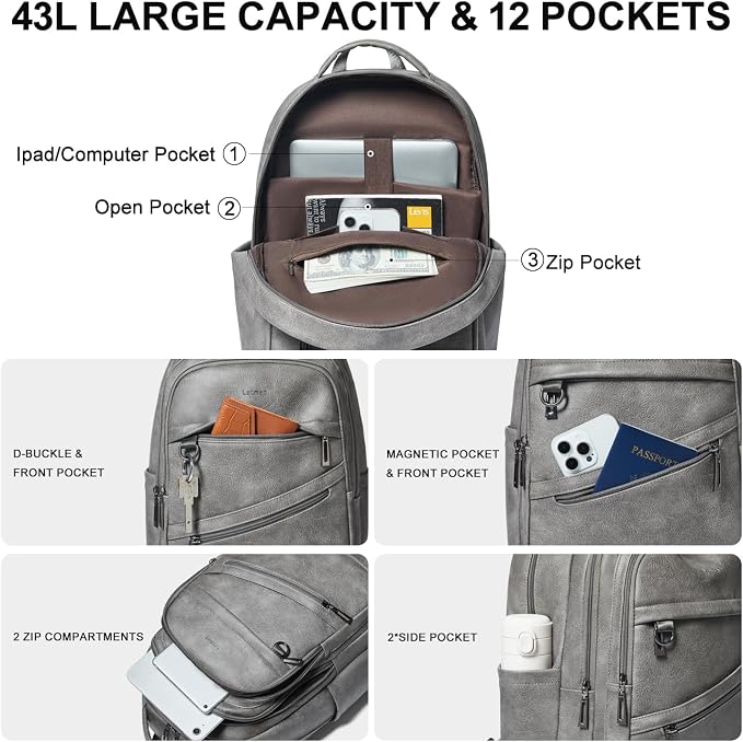 43L Backpack for Women Men - Image 4