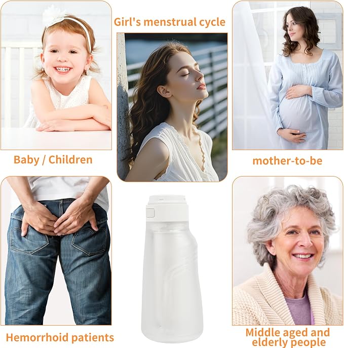 Portable Bidet, Electric Rechargeable Women's Perineal Bottle, 400ml Water Tank - Image 3