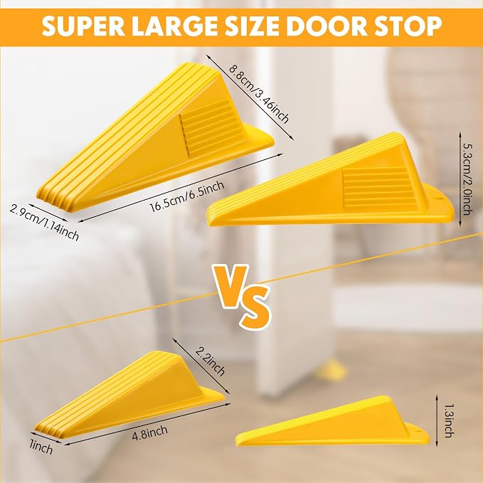 Frienda 4 Pcs Jumbo Door Stoppers Heavy Duty Door Stopper Tall up to 2inch Tall - Image 2