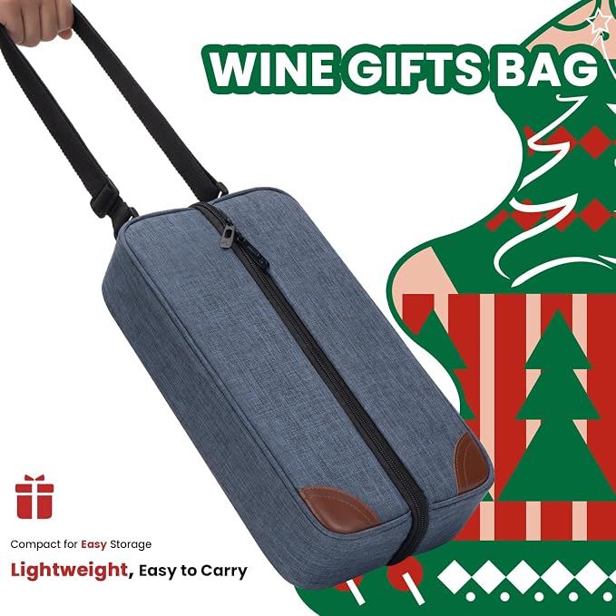 ALLCAMP Wine Tote Bag with Cooler Compartment，Picnic Set Carrying Two Sets of - Image 4