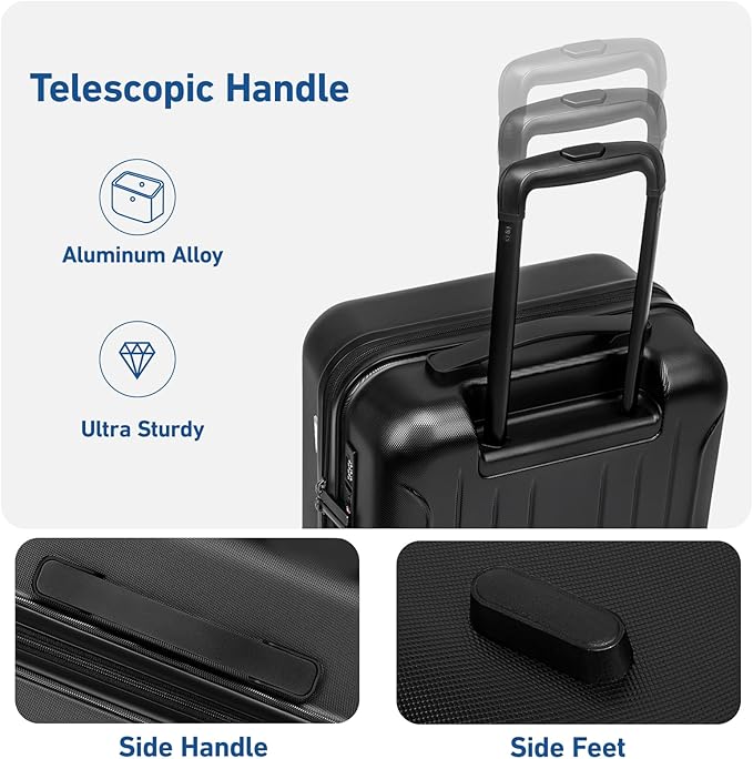 KYME Suitcase Hardshell With Double Spinner Wheels, PC+ABS TSA Lock Travel - Image 3
