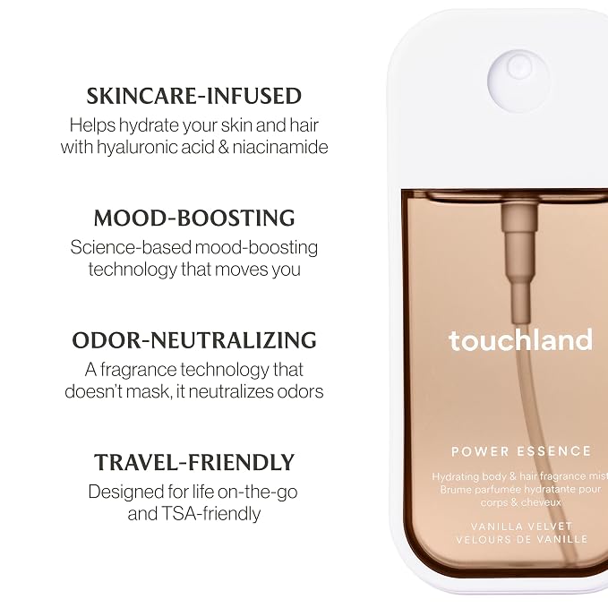 Touchland VANILLA INDULGENCE Body and Hand Mist Essentials, Travel Size Set - Image 9