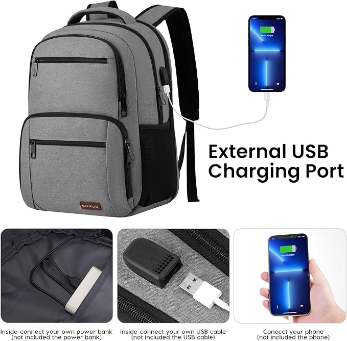 BIKROD Backpack for Men, TSA Travel Backpack, College Backpacks Water Resistant - Image 4