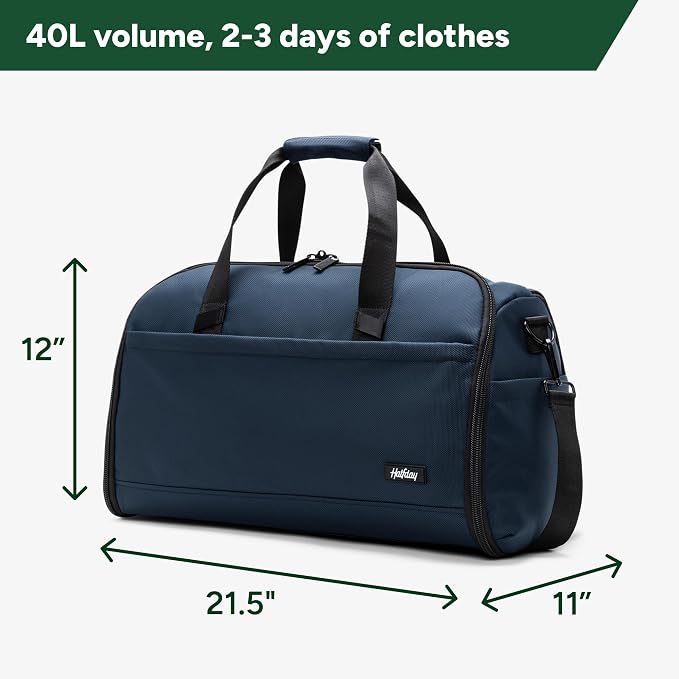 Halfday Convertible 2-in-1 Premium Garment Duffel Weekender Bag 40L | - Image 6