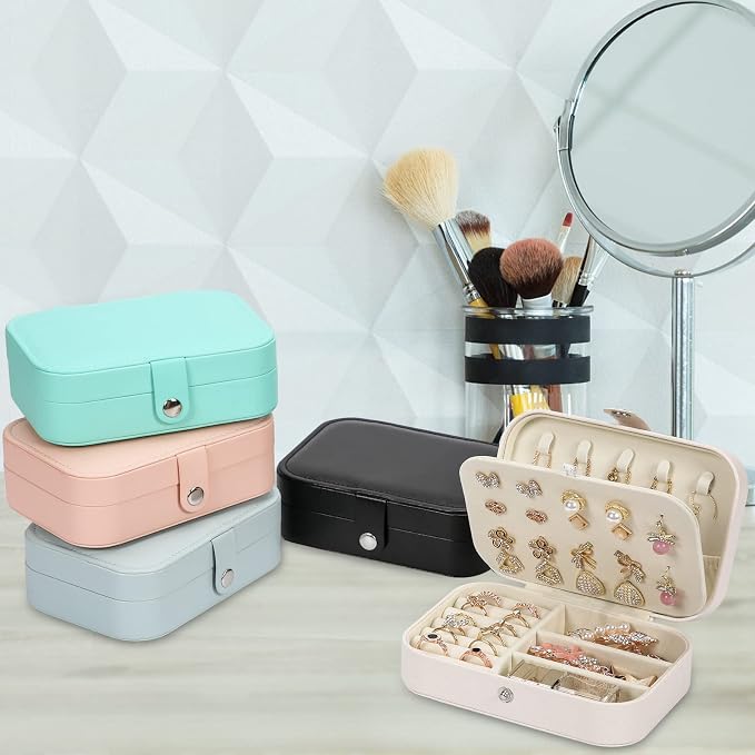Travel Jewelry Box, PU leather Small Jewelry Organizer - Image 5