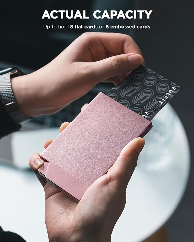VULKIT Pop up Card Holder Minimalist Credit Card Holder RFID Blocking Slim - Image 2