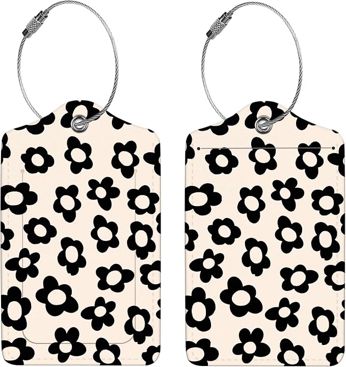 2 Pcs Luggage Tags for Suitcase, Cute Unique PU Leather Travel Bag Tag - Image 4