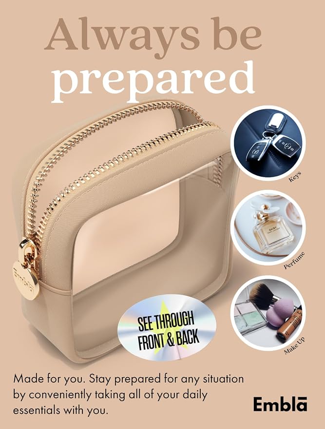 Clear Makeup Bag Zipper Pouch, Transparent Cosmetic Case Organizer, TSA - Image 4