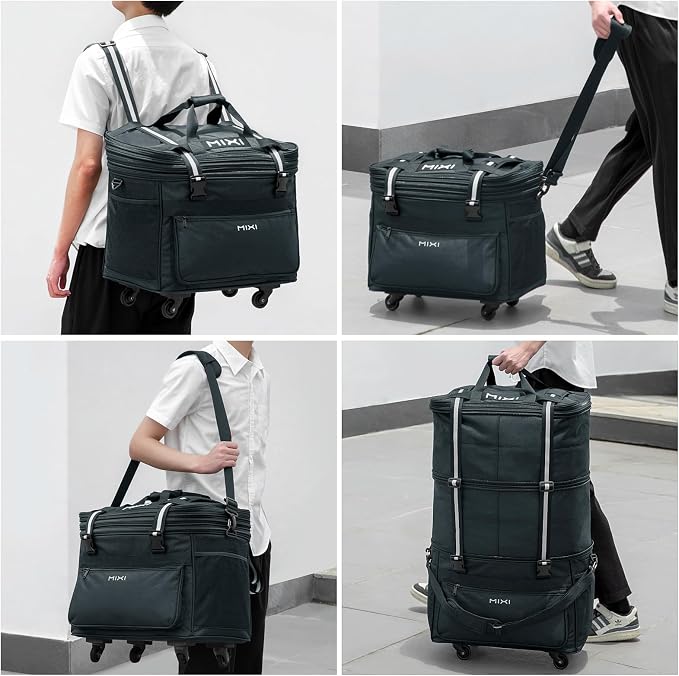 mixi Travel Bag with Wheels Expandable Foldable Luggage Bag Collapsible Rolling - Image 7
