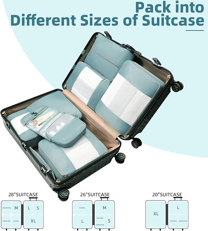 BAGAIL 6 Set/8 Set/10 Set Packing Cubes Various Sizes Packing Organizer - Image 7