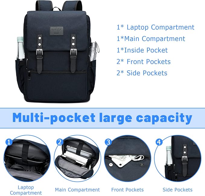 HFSX Anti Theft Laptop Backpack Men Women Business Travel Computer Backpack - Image 4