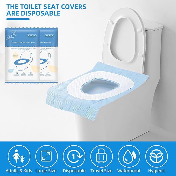 85 Pack Toilet Seat Covers Disposable 16x24 Inch XL Portable Toilet Liners - Image 3