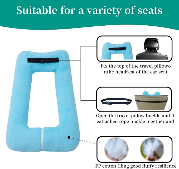 Travel Pillow Upgraded Version of Aircraft Travel Neck Pillow - Image 5