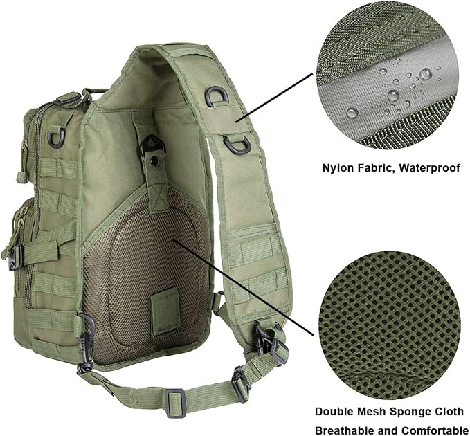 hopopower Tactical Sling Bag Pack Military Rover Shoulder Backpack EDC Assault - Image 3