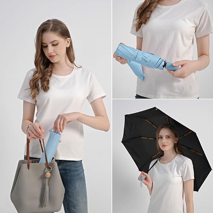 BAODINI Small UV Protection Travel Umbrella Compact - Image 3