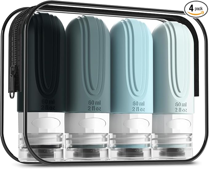 Travel Bottles for Toiletries, Tsa Approved 2oz Travel size Bottles, BPA Free by Mrsdry