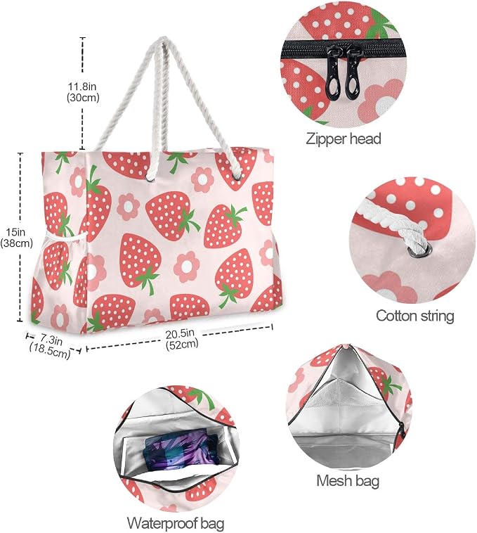 senya Large Beach Bags Totes Canvas Tote Shoulder Bag Soft Wave Water Resistant - Image 4